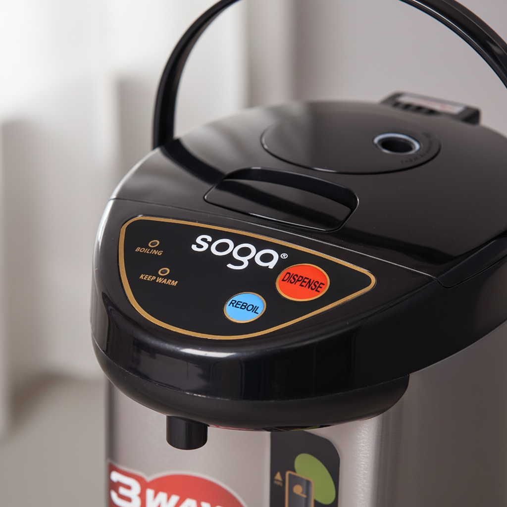 SOGA 2X 4.2L Silver Stainless Steel Electric Thermal Pot Dispenser with 3 Dispensing Modes
