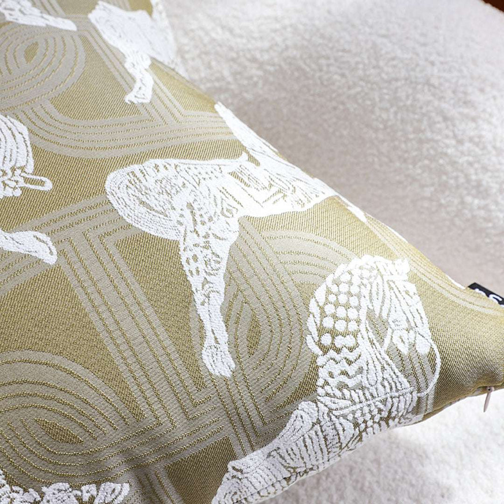 SOGA 2X 50cm Vintage Olive Green White Horse Pattern Throw Pillow $ 142