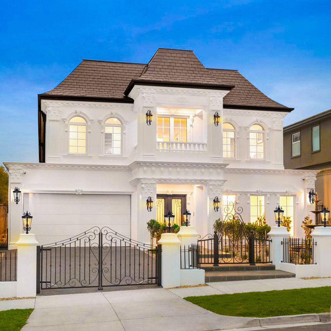 Vintage Lantern 70cm Aluminum & Glass Wall Light Classic Lantern Design Elegant Outdoor Antique Inspired Wall Lamp