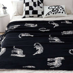 SOGA 2X Black Cream Animal Print Throw Blanket 130x180cm Polyester $ 228