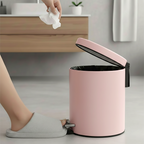 SOGA 2X Foot Pedal Stainless Steel Rubbish Recycling Garbage Waste Trash Bin Round 12L Pink