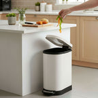 SOGA Foot Pedal Stainless Steel Rubbish Recycling Garbage Waste Trash Bin 10L U White