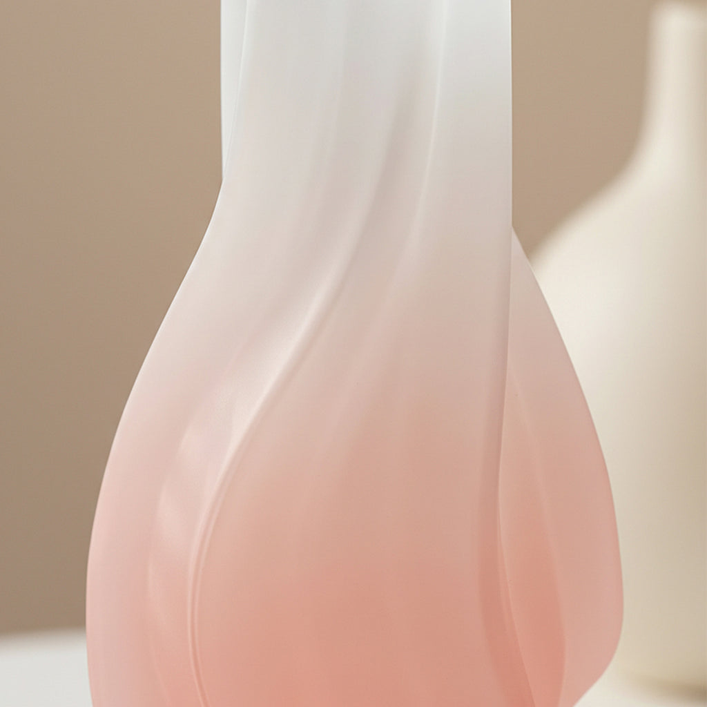 SOGA 32cm Pink Glass Vase Art Blown Hand Flower Tall Vintage Art Vases