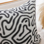 SOGA 2X 50cm Black White Abstract Swirl Pattern Decorative Throw Pillow $ 140