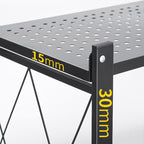 SOGA 4 Tier Steel Black Foldable Kitchen Cart Multi-Functional Shelves Storage Organizer with Wheels