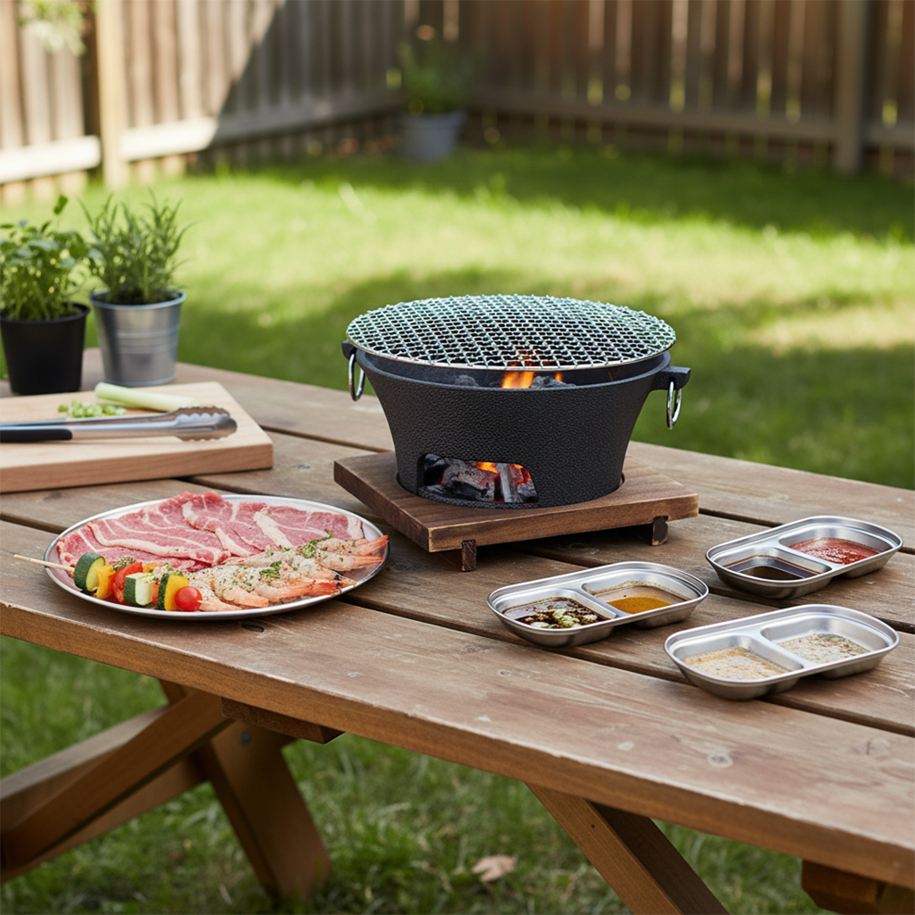 SOGA Kitchenware Bundle – Silver Grilling Plate, Divided Sauce Pan & Cast Iron BBQ Grill $ 159