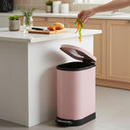 SOGA Foot Pedal Stainless Steel Rubbish Recycling Garbage Waste Trash Bin 10L U Pink