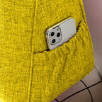 SOGA 2X 100cm Yellow Triangular Wedge Bed Pillow Headboard Backrest Bedside Tatami Cushion Home Decor