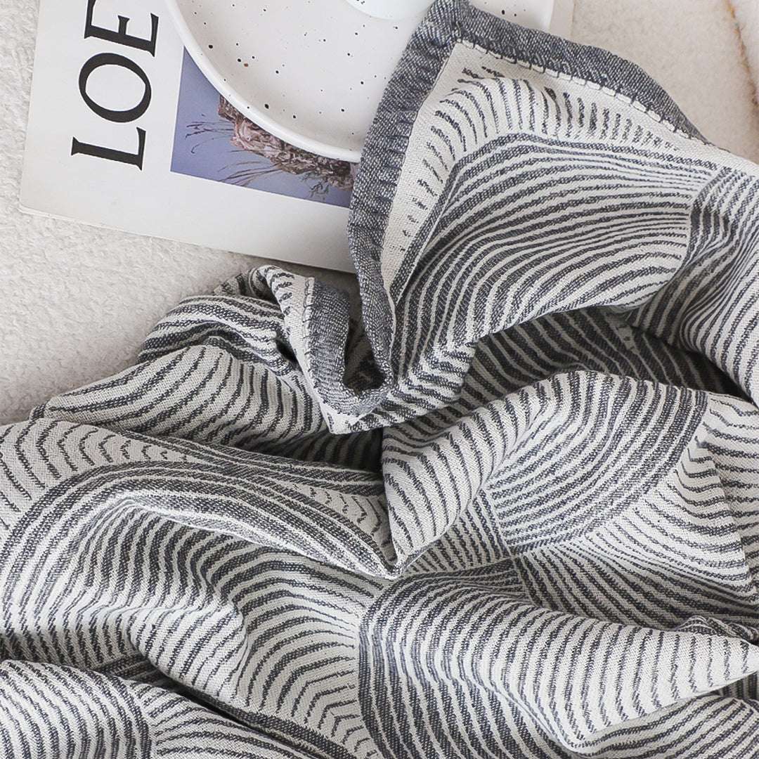 SOGA 2X Charcoal Gray Geometric Swirl Throw Blanket 130x180cm Polyester $ 155