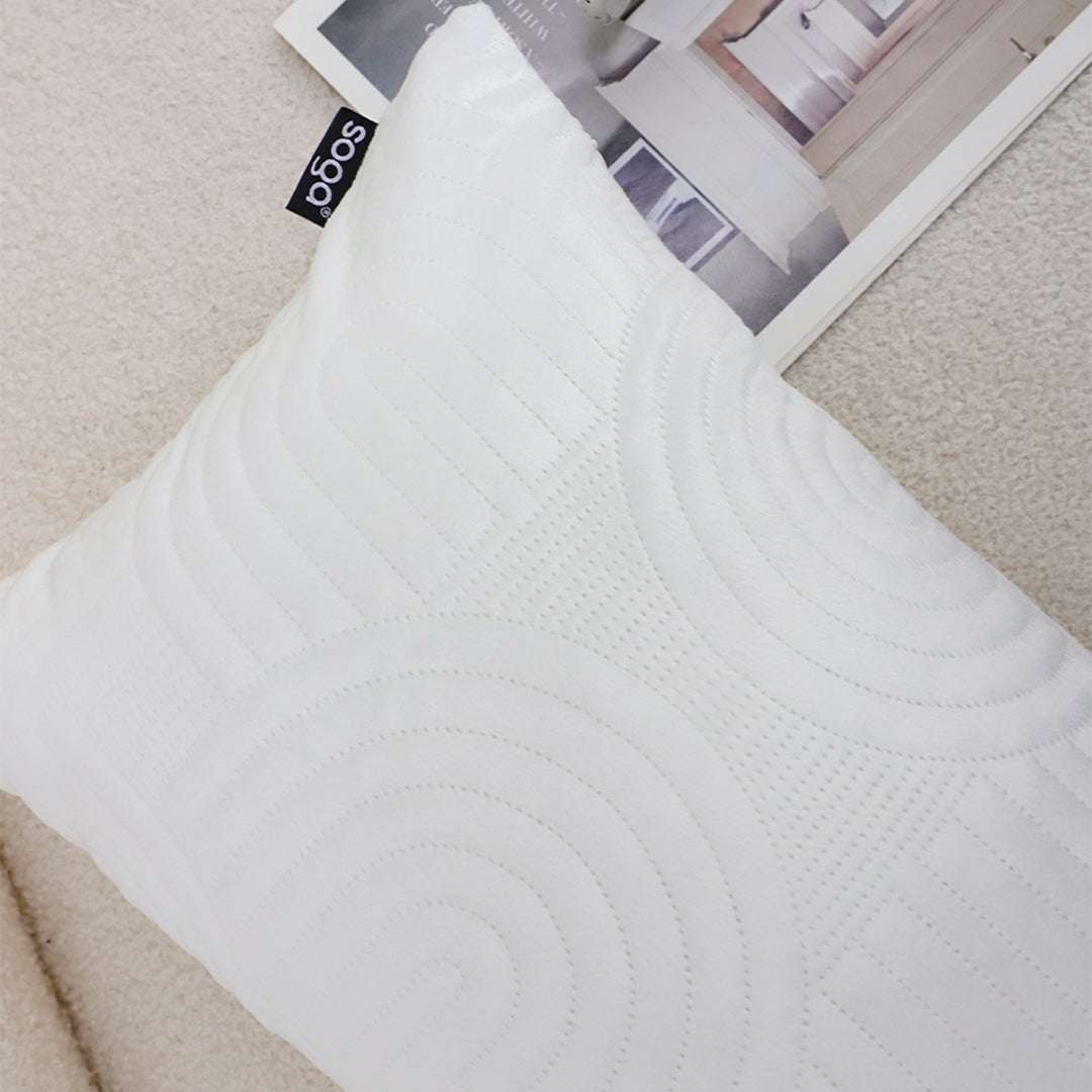 SOGA 2X 30cm White Textured Geometric Pattern Decorative Throw Pillow $ 119