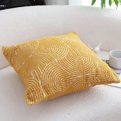 SOGA 50cm Mustard Yellow Throw Pillow Geometric Indoor and Outdoor Corded for Home Decor