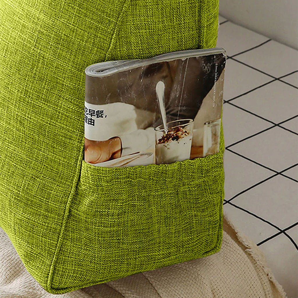 SOGA 2X 120cm Green Triangular Wedge Bed Pillow Headboard Backrest Bedside Tatami Cushion Home Decor