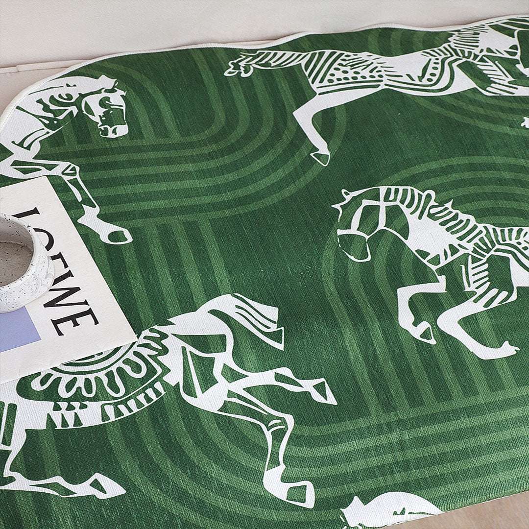 SOGA One-Seater Green Horse Print 90x90cm Throw Blanket Sofa Cover $ 91