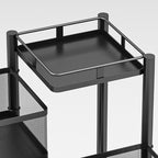 SOGA 2X 5 Tier Steel Square Rotating Kitchen Cart Multi-Functional Shelves Storage Organizer with Wheels