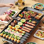 SOGA 2X 68cm Electric BBQ Grill Teppanyaki Plate Non-Stick Surface Hot Plate Kitchen 6-8 Person
