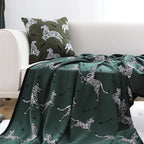 SOGA 2X Olive Green Zebra Print Throw Blanket 130x180cm 100% Cotton $ 237