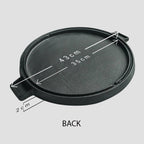 SOGA 43cm Round Ribbed Cast Iron Frying Pan Skillet Steak Sizzle Platter with Handle