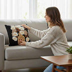 SOGA 2X 45cm Black Gold Wicker Basket Floral Embroidered Throw Pillow $ 118