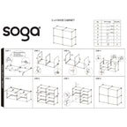 SOGA 4 Tier 2 Column White Shoe Rack Organizer Sneaker Footwear Storage Stackable Stand Cabinet Portable Wardrobe with Cover