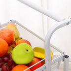 SOGA 2X 3 Tier Steel White Adjustable Kitchen Cart Multi-Functional Shelves Storage Organizer with Wheels