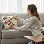 SOGA 2X 45cm Cream Brown Bamboo Leaf Botanical Embroidered Throw Pillow $ 118