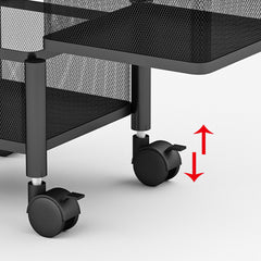 SOGA 2X 2 Tier Steel Square Rotating Kitchen Cart Multi-Functional Shelves Storage Organizer with Wheels