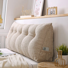 SOGA 100cm Beige Triangular Wedge Bed Pillow Headboard Backrest Bedside Tatami Cushion Home Decor