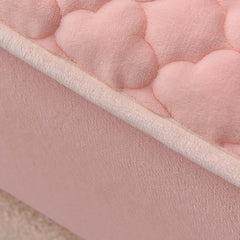 SOGA 2X Pink 183cm Wide Mattress Cover Thick Quilted Fleece Stretchable Clover Design Bed Spread Sheet Protector with Pillow Covers