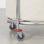 SOGA 2X Stainless Steel Commercial Round Soiled Linen Laundry Trolley Cart with Wheels White
