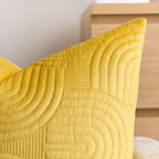 SOGA 2X 50cm Yellow Textured Geometric Pattern Decorative Throw Pillow $ 119