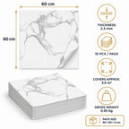 SOGA Peel & Stick Floor and Wall Tiles 60 x 60cm 10 Pack White Grey Faux Marble