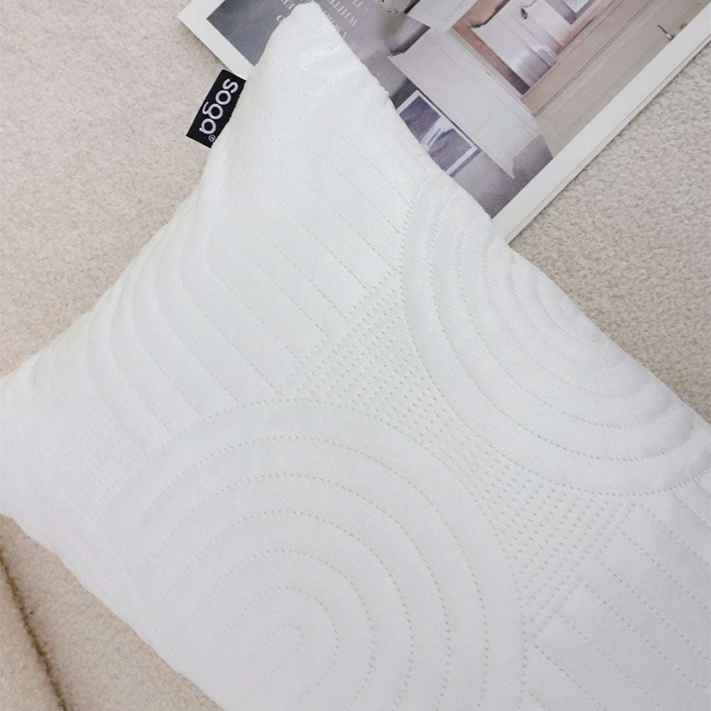 SOGA 30cm White Textured Geometric Pattern Decorative Throw Pillow $ 61