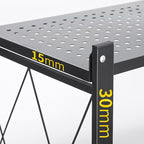 SOGA 2X 4 Tier Steel Black Foldable Kitchen Cart Multi-Functional Shelves Storage Organizer with Wheels