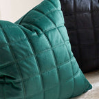 SOGA 2X Quilted Cushion 50cm Emerald Green Grid Pattern Soft Padded Decorative Throw Pillow $ 119