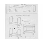 SOGA 2X 2 Tier 95x50x95cm Stainless Steel Drink Wine Food Utility Cart Large