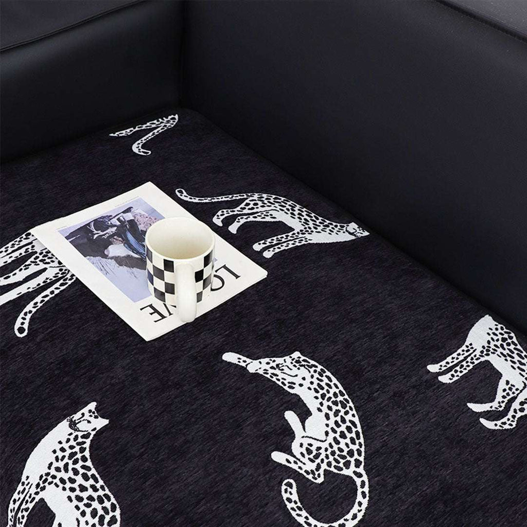 SOGA Two-Seater Black Leopard Print 90x160cm Throw Blanket Sofa Cover $ 93