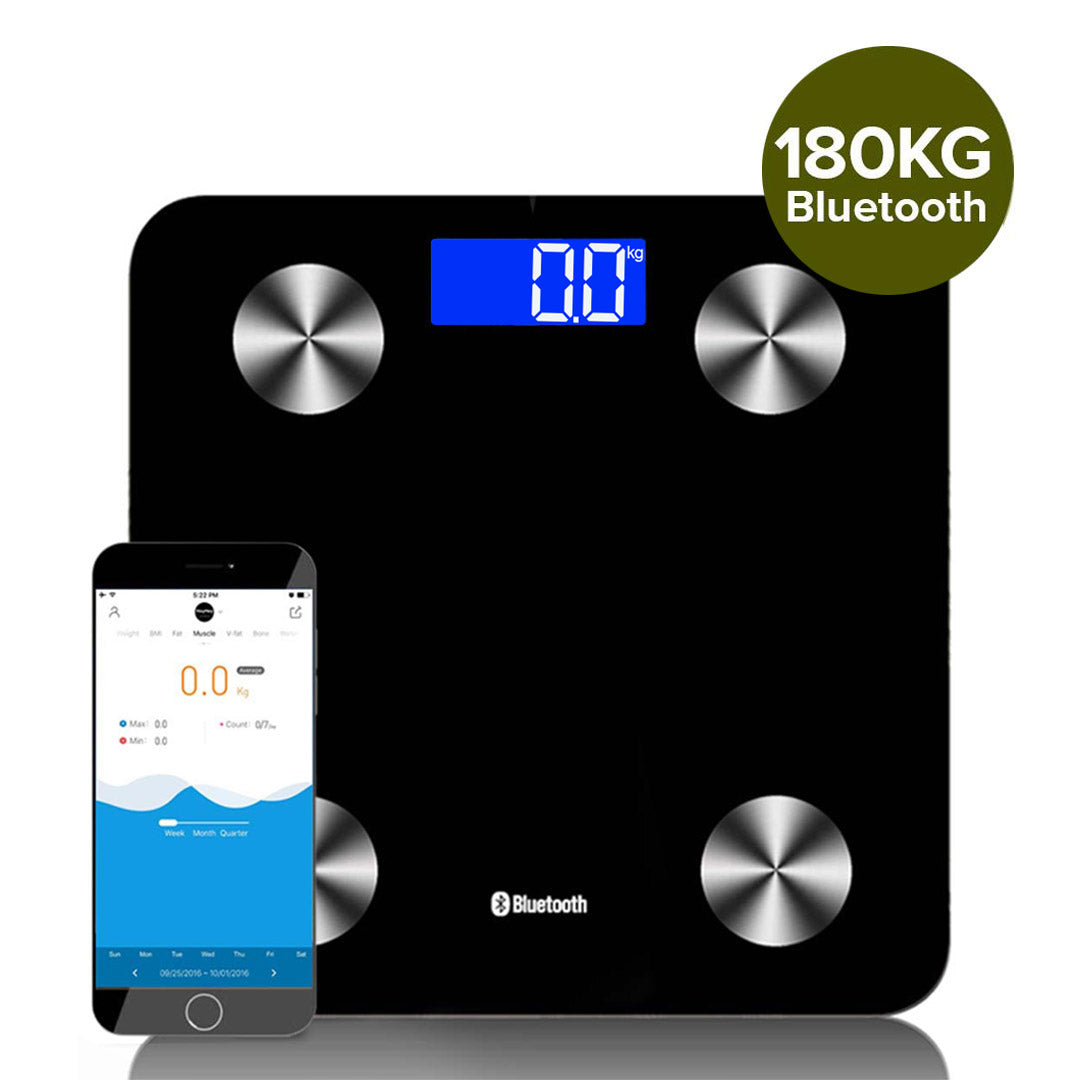 SOGA Wireless Bluetooth Digital Body Fat Scale Bathroom Health Analyser Weight Black