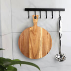 SOGA 42cm Round Premium Wooden Acacia Cutting Board Charcuterie Paddle