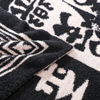 SOGA 2X 130x160cm Throw Blanket  Black and White New Year Limited Edition Peace and Joy Plush Cozy