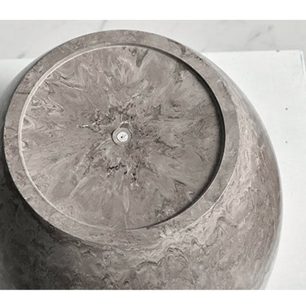 SOGA 2X 32cm Rock Grey Round Resin Plant Flower Pot in Cement Pattern Planter Cachepot for Indoor Home Office