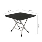 SOGA Black Portable Square Table Standing Legs Foldable Furniture Home Decor
