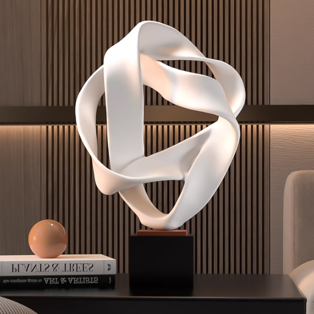 SOGA 41cm White Loop Sculpture – Home Decor