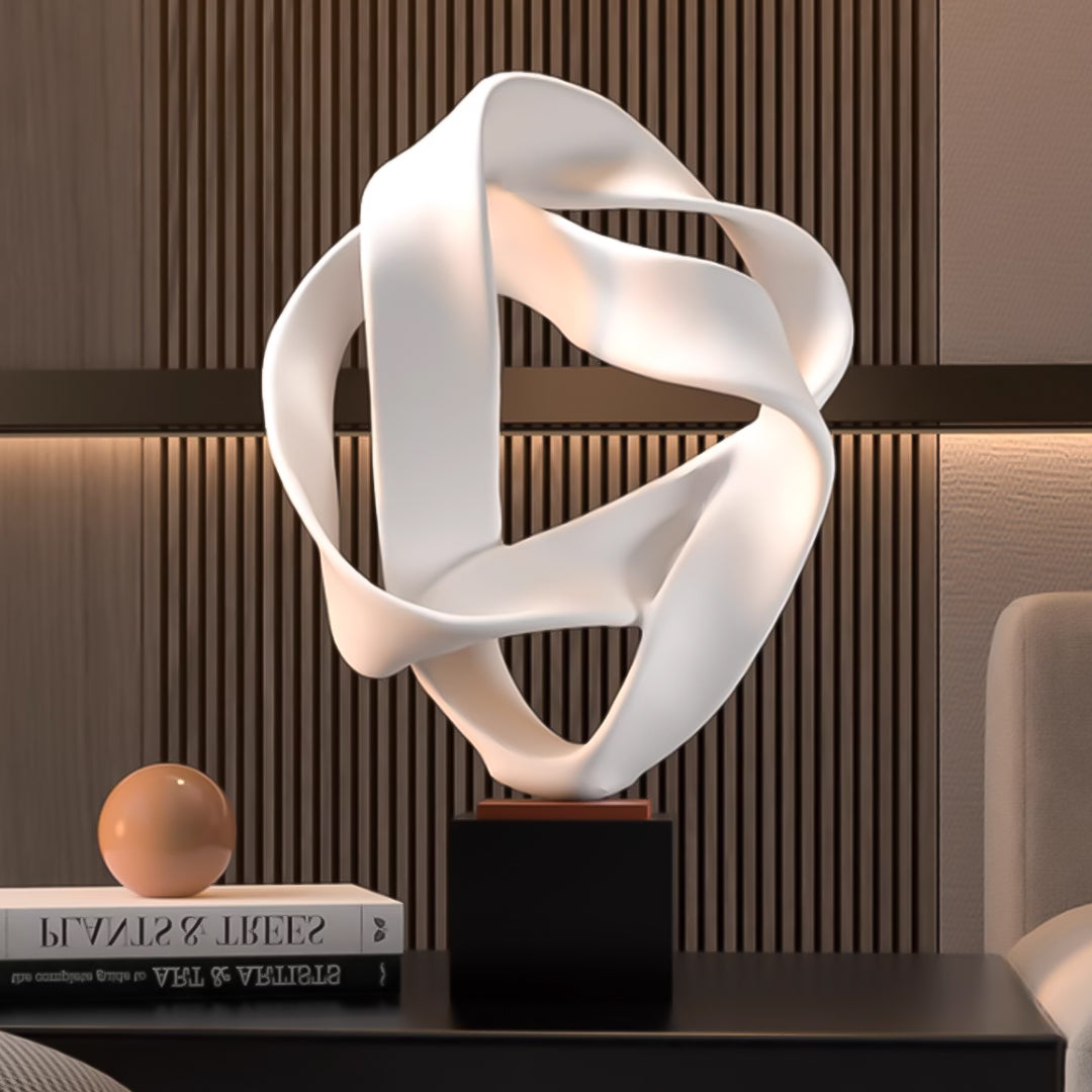 SOGA 41cm White Loop Sculpture – Home Decor