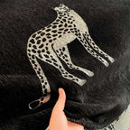 SOGA Four-seater Black Sofa Cover Leopard Print 180x420cm Polyester $ 144