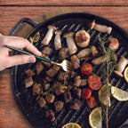 SOGA 30cm Ribbed Cast Iron Frying Pan Skillet Steak Sizzle Platter