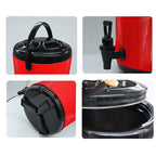 SOGA 8X 10L Stainless Steel Insulated Milk Tea Barrel Hot and Cold Beverage Dispenser Container with Faucet Red