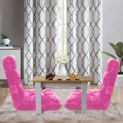 SOGA Floor Recliner Folding Lounge Sofa Futon Couch Folding Chair Cushion Light Pink
