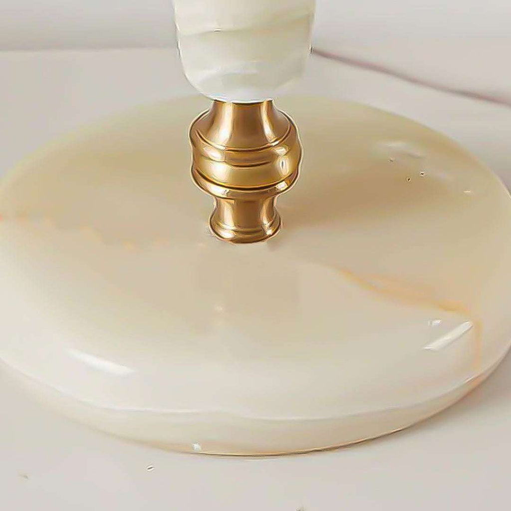 SOGA 2X Jade Stone Base Table Lamp Vintage Yellow Shade Tassel Fringe Bedside Desk Light $ 573