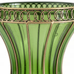 SOGA 67cm Green Glass Tall Floor Vase with Metal Flower Stand