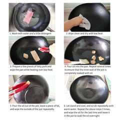 SOGA 2X 32cm Commercial Cast Iron Wok FryPan with Wooden Lid Fry Pan
